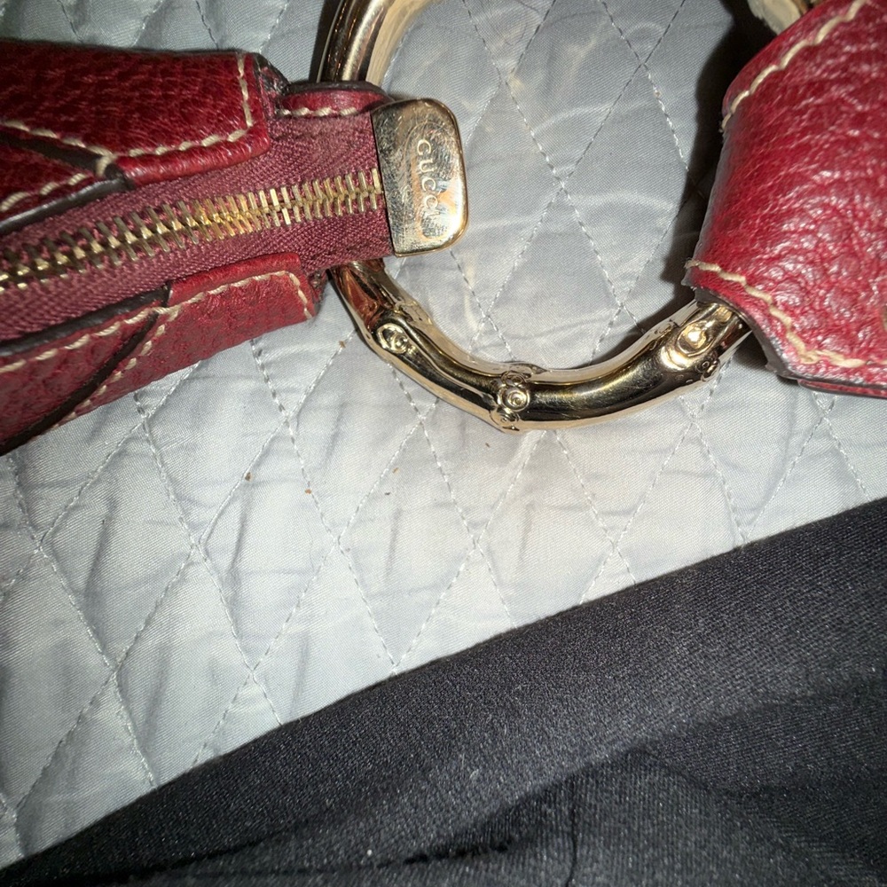 Authentic Gucci Bamboo Top Handle Bag – Red Leather, Gold Hardware - Picture 8 of 11